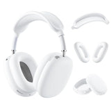Silicone 3 in 1 Case Cover for Apple AirPods Max Headphones - Anti-Scratch Ear Cups Cover, Ear Pad Case Cover, Headband Cover - White
