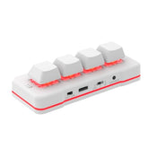4 Key Mini Keypad Usb Wired & Bt Wireless Mini Keyboard Customized Programmable Computer Keyboard Mouse For Video Game Control Office Work Sheet Music Page Turner Hid (White)