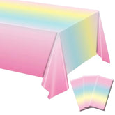 3 Pack Rainbow Tablecloth, Pastel Table Cloths For Parties Rainbow Princess Plastic Table Cloth Birthday Party Colorful Disposable Tablecloth For Pastel Birthday Party Decorations 54X108 Inch