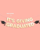 It's Giving Graduated Banner Gold Foil 6ft | Grad Party Decor
