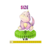 Set Of 5 Dino Table Honeycombs - Vibrant Dinosaur Themed Decorations For Baby Shower Or Birthday Party, Fun Tabletop Accents