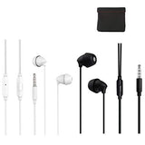 2Packs Sleep Earphone Gift Earphone Bag,Noise Isolating In-Ear Sleep Earbuds,Unique Soft Silicone Perfect For Insomnia Side Sleeper, Yoga,Medi 3.5Mm Jack.White&Black