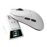 Ajazz Aj159 Apex Wireless Gaming Mouse 2.4G Wired Bt|Rgb Magnetic Screen Charging Dock|Lightweight|42K Optical Tracking|400Mah Battery |Paw3950Apex Sensor.