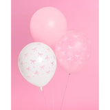 24Pack Pink Bow Latex Balloons 12-Inch Bachelorette Birthday Party Decor