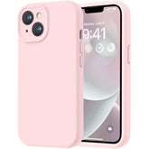 Premium Silicone iPhone 14 Case with Soft Anti-Scratch Microfiber Lining, Shockproof Protective Phone Case for Men Women Girls 6.1", Chalk Pink