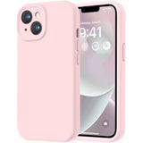 Premium Silicone iPhone 14 Case with Soft Anti-Scratch Microfiber Lining, Shockproof Protective Phone Case for Men Women Girls 6.1", Chalk Pink