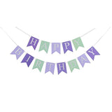 Glitter Mermaid Under The Sea Happy Birthday Banner Baby Girl Boy Birthday Party Decoration