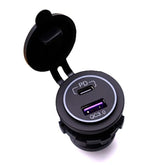 Waterproof 12V Qc3.0 Power Outlet Charger, Qc3.0 Usb A & Pd Type C Car Socket Charger Power Socket Port For Car Marine Boat Rv Truck
