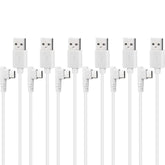 Smays 3 ft USB C 90-Degree Right Angle Cable White 6-Pack - Bulk Type C Charger Cord