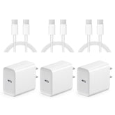 10Ft Iphone 16 15 Charger Fast Charging - 3 Pack 20W Usb C Charger Block And Type C To C Cable Compatible With Iphone 16/16 Pro/16 Pro Max/16E, Iphone 15, Ipad Pro, Air 5/4, Ipad 10/Mini 6