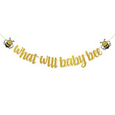 What Will Baby Bee Banner Bumble Bee Gender Reveal Baby Shower Decor