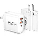 Usb C Charger 2Pack, 30W 3-Port Fast Type C Wall Charger Block With Pd 3.0 + 5V/2.4A Foldable Usb C Charging Block Plug Compatible For Iphone 14/13/Pro Max/Samsung Galaxy/Pixel 7-White