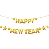 , Gold Happy New Year Banner - 10 Feet, Pre-Strung | Happy New Year Backdrop 2027 with Star for New Years Eve Party Supplies 2027 | New Years Decorations 2027 | NYE Decorations 2027