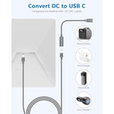 Starlink Mini Usb C To Dc Adapter Extension Cable Fit For Starlink Mini Dc To Dc Power Cable, Convert Dc Male To Type C Male For Powering Starlink With 65W+ Pd Usb-C Charger And Power Bank