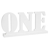 One Wooden Letter Sign For First Birthday, Anniversary, Baby Shower Party Table Decoration – By ?White)