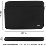 Laptop Case Sleeve 15.6 Inch, Shockproof Protective Notebook Case With Accessory Pocket, Briefcase Carrying Laptop Cover For 15.6" Hp, Asus, Dell, Lenovo, Acer, Black