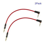 3.5Mm Aux Cable Short 2Pack 8Inch 3Port 3.5Mm Right Angle Male To Male Stereo Audio Cable Replacement For Headphones, Ipods, Iphones, Ipads, Home/Car Stereos And More