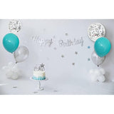 60 Pack 12 Inch Teal Blue Silver Balloons Sequins Confetti Balloon Gar