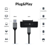Sata To Usb Cable, Usb 3.0 To 2.5”Sata To Usb 3.0 Adapter For External Convert