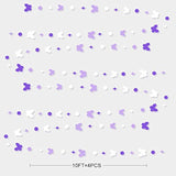 40Ft Lavender Butterfly Garland Purple White Hanging Circle Polka Dot