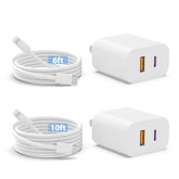 Iphone 20W Dual Port Usb C Fast Charger (2-Pack, 6Ft & 10Ft Cables Included) For Iphone 14/13/12/11 Pro Max/Xr/Xs/Ipad