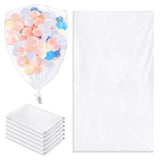6 Pcs Large Balloon Transport Bags, 2 Sizes Plastic Giant Storage Bags, Clear Balloon Drop Bag For Christmas Wedding Birthday Celebration New Year'S Eve Gender Reveal Graduation Party Supplies