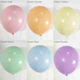 156Pcs Pastel Balloon Garland Arch Kit, Macaron Balloons In Pink, Orange, Yellow, Green, Blue, Purple, White For Baby Shower, Birthday, Rainbow Party Decorations And Unicorn Themes