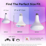 Matter Smart BR30 LED Flood Light Bulb RGBTW Color Changing 4 Pack with Remote