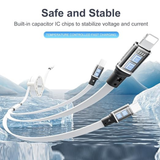 2 Pack 3.3FT Retractable 3 in 1 Multi Charging Cable USB C Lightning Micro USB Fast Charger Cord