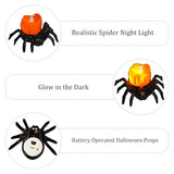 12 Pack Halloween Spider Tea Lights Candles, Battery Operated LED Flameless Spider Candles Holder Lights, Spooky Halloween Decorations for Party Table Home Decor