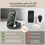 Qi2 3 In 1 Wireless Charging Station For Apple, 15W Wireless Travel Charger For Iphone 16/15/15 Pro/14/13/12, Apple Watch, Airpods, Fast Charger For Multiple Devices Apple