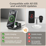 Qi2 3 In 1 Wireless Charging Station For Apple, 15W Wireless Travel Charger For Iphone 16/15/15 Pro/14/13/12, Apple Watch, Airpods, Fast Charger For Multiple Devices Apple
