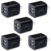 Phone Charger Box, 5Pack 2.1A Dual Port Usb Wall Charger Plug Cube Power Adapter For Iphone Air 17 16E 16 15 14 13 12 11 Xs Xr X,Ipad,Samsung Galaxy A16 S25 S24 S23 S22 S21 S20 A15,Google Pixel 10 9 8