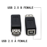 2 Pack Usb 2.0 Af/Bf Plug Type A Female To Type B Female Adapter Connector Converter Compatible With Laptop Computer Hard Drive Printer Camera