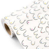 Adult Wrapping Paper Roll - Mini Roll - 17 Inch X 16.5 Feet - Woman Breasts Rude Birthday Gift Wrap Funny Wrapping Paper Perfect For Best Friend Birthday, Men & Bachelor Party