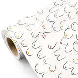 Adult Wrapping Paper Roll - Mini Roll - 17 Inch X 16.5 Feet - Woman Breasts Rude Birthday Gift Wrap Funny Wrapping Paper Perfect For Best Friend Birthday, Men & Bachelor Party