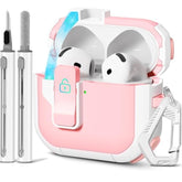 With Safety Lock For Airpods 4Th Generation Case 2024, Unique Cute Kawaii Pink Airpod 4 Case With Cleaning Kit And Keychain, Ipod 4 Case For Women Girls Kids - Pink