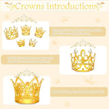 40 Pcs Mini Crowns For Flower Bouquets, Small Gold Crowns For Princess Cake Topper, Crown Decoration For Birthday Wedding Baby Shower Party, 5 Styles