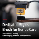 2-in-1 Vinyl Record & Stylus Cleaning Kit with Anti-Static Carbon Fiber Brush and Turntable Stylus Brush with Soft Bristles - Precise Vinyl Cleaning