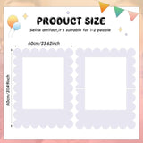 32 X 24 Inch Large Blank Diy Photo Booth Props Picture Frame Party Frame Diy Photo Booth Props Selfie For Birthday, Graduation, Christmas Holiday Party(White,Scalloped)
