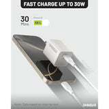 30W Usb C Charger,Gan Fast Wall Charger Block,Pd3.0 Pps Usb-C Power Adapter For Google Pixel 9/9 Pro/9 Pro Xl/8/8A/8 Pro/Iphone 16/15/14/13 And More Series, Galaxy, Ipad, Compatible With Magsafe,White