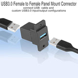 Usb3.0 Rectangular Panel Adapter 5Gbps Usb3.0 Female To Female Panel Mount Con
