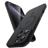 JETech Matte Case for iPhone 16 Pro Max 6.9-Inch Compatible with MagSafe, Non-Yellowing and Anti-Fingerprint, Shockproof Translucent Frosted TPU Soft Phone Cover (Black Titanium)