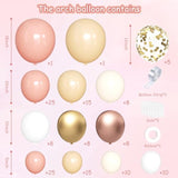 139Pcs Blush Pink & Rose Gold Balloon Arch Kit for Baby Shower, Wedding Parties
