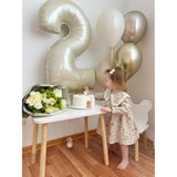 2 Numbers Balloon 40 Inch Cream White Two Balloon Number Birthday Decor, 2Nd 12 21St Party Celebration Decorations Graduations Wedding Baby Shower