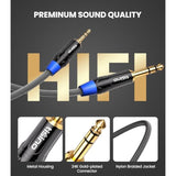 1/8 To 1/4 Stereo Cable, 3.5Mm To 1/4 Adapter Aux Cord Stereo Audio Cable For Guitar, Keyboard Piano, Laptop, Home Theater Devices, Speaker And Amplifiers,Nylon Braid-3Ft