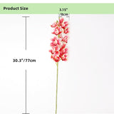 Artificial Orchid Flowers 3D Faux Cymbidium Flowers 10 Heads Silk Artificial Flowers Outdoor Fake Flowers Green Shrubs Plants For Wedding Home Decoration Festive Furnishing (2Pcs,Dark Pink)