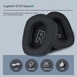 Fabric Replacement Ear Pads For Logitech G733 Gaming Headset, Also Fit Logitech G335 Wireless Headphone, Earpads Accessories With Soft Mesh Fabric & Isolation Foam (Black)