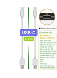 10-inch Short Mixed USB & USB-C Cables for Multiple Devices (10-Pack), Compatible/w Charging Station, iPhone17,16,15,14,13,12,11,X/iPad/