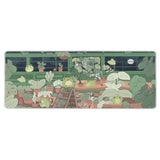 Cute Frog Mouse Pad Kawaii Extended Desk Mat Green Large Xl Mousepad Non-Slip Rubber Base Stitched Edge Long Keyboard Pad For Desk Gaming Laptop Desktop,31.5×11.8 Inch